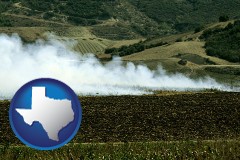 texas map icon and agricultural pest control