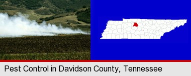 agricultural pest control; Davidson County highlighted in red on a map