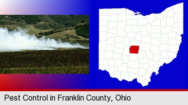 agricultural pest control; Franklin County highlighted in red on a map
