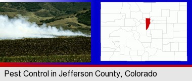 agricultural pest control; Jefferson County highlighted in red on a map