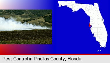 agricultural pest control; Pinellas County highlighted in red on a map