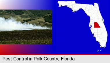 agricultural pest control; Polk County highlighted in red on a map