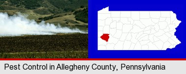 agricultural pest control; Allegheny County highlighted in red on a map