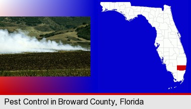 agricultural pest control; Broward County highlighted in red on a map