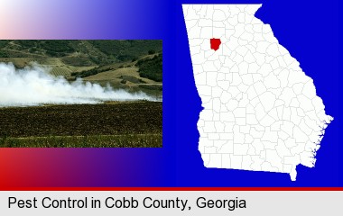 agricultural pest control; Cobb County highlighted in red on a map