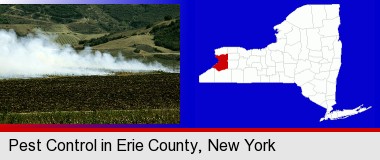 agricultural pest control; Erie County highlighted in red on a map
