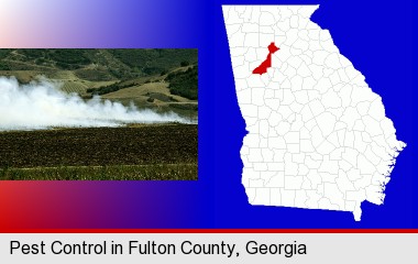 agricultural pest control; Fulton County highlighted in red on a map