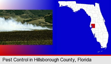 agricultural pest control; Hillsborough County highlighted in red on a map