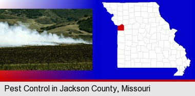 agricultural pest control; Jackson County highlighted in red on a map