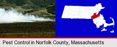 agricultural pest control; Norfolk County highlighted in red on a map