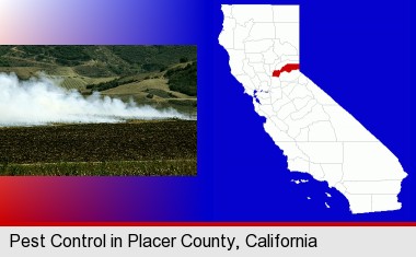 agricultural pest control; Placer County highlighted in red on a map