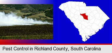 agricultural pest control; Richland County highlighted in red on a map