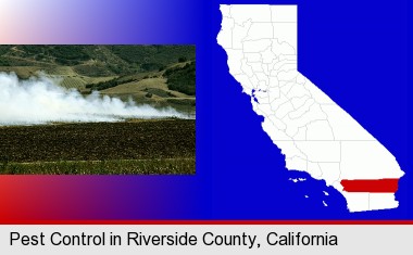 agricultural pest control; Riverside County highlighted in red on a map