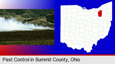 agricultural pest control; Summit County highlighted in red on a map