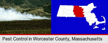 agricultural pest control; Worcester County highlighted in red on a map